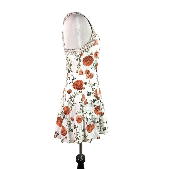 KIMCHI BLUE Womens Size 0 White Floral Cross Strap Mini Dress - Picture 5 of 9